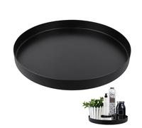 VMUTGA Bandeja Redonda Decorativa, 30cm Bandeja Acero Inoxidable Negra Redonda Plato Decorativo Metálica Organizador Decorativo para Joyas Cosméticos Centro de Mesa Cocina Baño Decoración Hogar