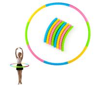 VMUTGA Hula Fitness Hoop para Niños, Hula Hoop Plástico Desmontable Aro Hoop Ajustable Círculo de Hula con 8 Secciones para Niños y Niñas Baile Gimnasia Ejercicios Actividades Fitness