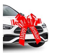 VMUTGA Lazo Grande para Coche, 76cm Lazo Rojo Gigante Happy Birthday Lazo de Regalo Cumpleaños Decorativo Lazos de Cinta Reutilizable Lazos Grandes para Coche Bicicleta Fiesta Hogar Decoración