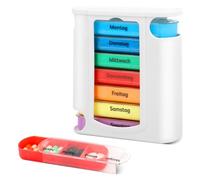 VMUTGA Pastillero, Pastillero 7 Días con 4 Compartimentos para Mañana Mediodía Tarde Noche, Pastillero para Viajar, Pastillero para Personas Mayores