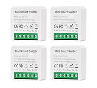 Vmxlso 4Pcs Interruptor Inteligente Wifi, Interruptor Wifi Smart Life Compatible con Alexa y Google Home, Interruptores Inteligentes, Control de App y Función de Temporizador