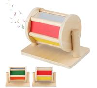 Vmxlso Juguete Giratorio para Bebé, Tambor Textil Rodante, Habilidad Motora Fina, Estimulacion Temprana Juguetes Sensoriales, Juguete Educativo de Madera para Bebé De 1 a 3 Años