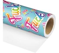 Vnaaem Divertido rollo de papel de regalo para adultos, hombres y mujeres - Coloridas palabras groseras del arco iris "Fxxk" envoltura de regalo para cumpleaños, mejor amigo, despedida de soltera
