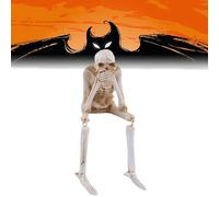 VNDGEOUH Estatuas de Esqueleto de Terror de Resina for decoración, Esqueletos for Chimenea, combinación de Calaveras de simulación de Chimenea de Halloween, for Fiestas en casa.(Do Not Say)