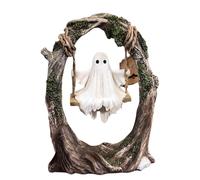 VNDGEOUH Fantasma en un Columpio de árbol, Fantasmas espeluznantes, decoración de Halloween for Escritorio, Linda Figura de Fantasma, for Escritorio, estantería, jardín, Patio, césped(#a)