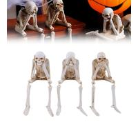 VNDGEOUH Simulación de Calavera for Chimenea de Halloween, Figuras de Esqueleto de Resina, coleccionables Que Ven, oyen y no Hablan Mal, Adornos de Mesa espeluznantes for repisa de Chimenea.(3pcs)