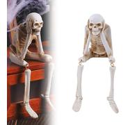 VNDGEOUH Simulación de Calavera for Chimenea de Halloween, Figuras de Esqueleto de Resina, coleccionables Que Ven, oyen y no Hablan Mal, Adornos de Mesa espeluznantes for repisa de Chimenea.(A)