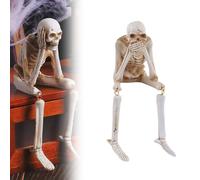 VNDGEOUH Simulación de Calavera for Chimenea de Halloween, Figuras de Esqueleto de Resina, coleccionables Que Ven, oyen y no Hablan Mal, Adornos de Mesa espeluznantes for repisa de Chimenea.(C)