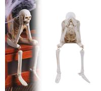 VNDGEOUH Simulación de Calavera for Chimenea de Halloween, Figuras de Esqueleto de Resina, coleccionables Que Ven, oyen y no Hablan Mal, Adornos de Mesa espeluznantes for repisa de Chimenea.(B)