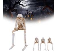 VNDGEOUH Simulación de Chimenea de Halloween con combinación de Calaveras, estatuas de Esqueleto Que no Ven, Hablan ni oyen el Mal, Ambiente Creativo for Patio(Do Not Say)