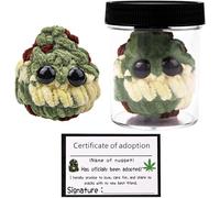 VNHATY Adopte un Juguete de Felpa de la Pepita de Marihuana con Frasco y una Tarjeta de adopción, Juguete de Felpa de Marihuana, Linda adopción de mí, Regalo de Fiesta de cumpleaños de Navidad