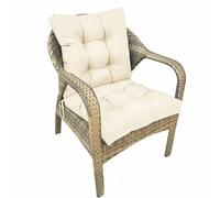 VNHGNHG Cojín de Silla Impermeable de Mimbre Grueso con Respaldo, Antideslizante, 105 x 53 cm, para Exterior, Interior, hogar, Oficina, Todo Tipo de sillas (Solo cojín)(Beige)