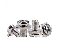 VNJUGF 10~50 piezas M3 M3.5 M4 M5 Arandela cuadrada niquelada Tornillo de combinación doble Tornillo de bloque de terminales de cabeza redonda cruzada Tornillo de bloque de terminales de cabeza plana