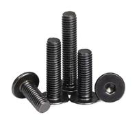 VNJUGF 5~50 unids/lote M2 M3 M4 M5 M6 M8 negro galvanizado 304 Acero inoxidable CM hexagonal Ultra fino tornillo de cabeza oblea plana wanglan(Black 304,M4x10mm 20pcs)