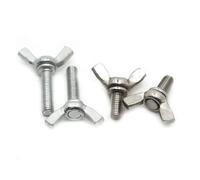 VNJUGF M3 M4 M5 M6 M8 M10 Acero inoxidable 304 / Acero galvanizado DIN316 Tornillo de ajuste de apriete manual Tornillo de mariposa de cabeza de ala wanglan(Carbon Steel,16MM_M4 5PCS)