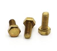 VNJUGF Tornillos de cabeza hexagonal latón DIN933, 1-10 unidades, M4, M5, M6, M8, M10, longitud 6-50 mm wanglan(6mm,M4 10pcs)