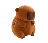 VNLCPX Bolsa de Agua Caliente con Funda, Bolsas Agua Caliente Peluche Capybara, Calentador de Manos para Niños y Adultos, Marrón, 30 cm