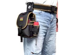 VNLCPX Cinturón de Herramientas Electricista, Porta Herramientas Cintura Pequeña con Tapa Extraíble, Portaherramientas Cinturon para Electricistas y Técnicos, Negro, Diseño Giratorio