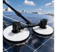 vnmudzeo Cepillo Eléctrico para Paneles Fotovoltaicos - Limpiador Solar de Largo Alcance con 3 Opciones de Pértiga Telescópica 7.5m(24.6ft)
