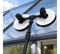 vnmudzeo Cepillo Limpieza Placas Solares 380 RPM - Limpiador Doble Cabezal con Ancho de 65 cm para Superficies Exteriores 5.5m(18ft)