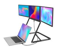 vnmudzeo Extensor Plug-Play para PortáTil Tipo C/Hdmi/USB-C, Tiempo De Respuesta De 10 Ms, Monitor Triple Ultrafino Fhd 1080P De 15.6", Ligero, para EdicióN De Video