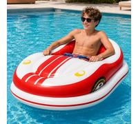 vnmudzeo Flotador Hinchable motorizado de PVC para Piscina, Azul o Rojo Red | tumbona hinchable con control de joystick de 360°, soporta hasta 120 kg, silla de playa hinchable eléctrica de PVC