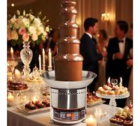 vnmudzeo Fuente De Chocolate De Acero Inoxidable, MáQuina para Fondue De Chocolate En Cascada De 4/5/6/7 Niveles, para Mantequilla, Queso, Salsa Barbacoa Y Licor 5Layers