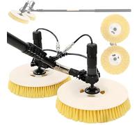 vnmudzeo Herramienta EléCtrica para Limpieza De Paneles Solares, Varilla TelescóPica De 3,5 M, 5,5 M Y 7,5 M, MáQuina TelescóPica Eficiente para Lavar Paneles Fotovoltaicos, para Techos 7.5m(24.6ft)