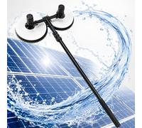 vnmudzeo Kit de Limpieza para Paneles Fotovoltaicos - Cepillo Rotativo de Doble Cabezal de Agua y Pértiga Larga 5.5m(18ft)