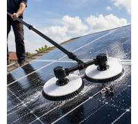 vnmudzeo Kit Limpieza Paneles Solares con Pértiga - Cepillo Eléctrico Doble Cabezal para Tejados Residenciales y Comerciales 7.5m(24.6ft)