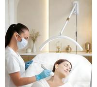 vnmudzeo LáMpara De Media Luna - Montaje En Pared, Acabado En Aluminio, Ideal para Tatuadores. Luz Led VersáTil, Cabezal Giratorio De 359°, para IluminacióN De Estudio Sin Sombras White