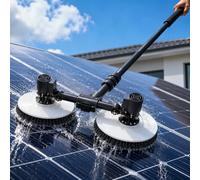 vnmudzeo Limpiador Paneles Solares de Doble Cabezal - Cepillo Rotativo con Agua y Cerdas de Nylon para Módulos Fotovoltaicos 5.5m(18ft)