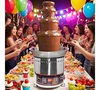 vnmudzeo MáQuina para Fuentes De Chocolate De Sobremesa - Capacidad De 3-8 Kg, Control De Temperatura por BotóN, Ajustable De 0-150 °C, para Bodas 4Layers
