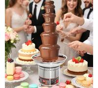 vnmudzeo MáQuina para Fuentes De Chocolate De Sobremesa - Capacidad De 3-8 Kg, Control De Temperatura por BotóN, Ajustable De 0-150 °C, para Bodas 6Layers