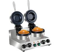 vnmudzeo MáQuina para Hacer Hamburguesas con Calentamiento Doble De 1300 W, Ideal para Aperitivos Y Comida Callejera, Prensa Comercial para Helados, Hamburguesas Y Gofres DoubleHead