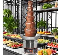 vnmudzeo MáQuina Vertical para Derretir Chocolate En Cascada - Pantallas Digitales, Ajustable De 0-150 °C, para CumpleañOs Y Reuniones Familiares 7Layers
