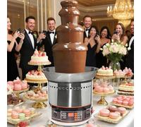 vnmudzeo MáQuina Vertical para Derretir Chocolate En Cascada - Pantallas Digitales, Ajustable De 0-150 °C, para CumpleañOs Y Reuniones Familiares 4Layers