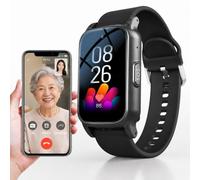 vnmudzeo Reloj Localizador con Alerta de Caída - Historial de Movimientos, Llamadas de Voz y Pantalla de Gran Tamaño Black