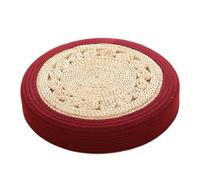 Vnook Cojín Redondo de Paja for futón, tapete de meditación de 10 cm, cojín de Tatami Zen, Tejido a Mano, tapete de Paja, for meditación en casa, Zen y Suelos.(Red,40cm)