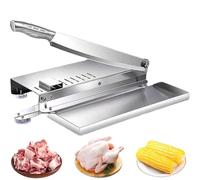 Vnook Cortadora de Carne, cortadora de Costillas de Acero Inoxidable, cortadora Manual de Carne de Hueso, cortadora Multiusos, Adecuada for Cocina, Carne congelada, Verduras, Huesos(L)
