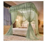 Vnook Dosel de Cortinas de Cama con Dosel for Dormitorio, mosquitera de Encaje Bordado con Soporte de Metal for decoración de Dormitorio(Green,150x200cm)