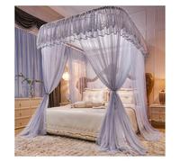 Vnook Dosel de Cortinas de Cama con Dosel for Dormitorio, mosquitera de Encaje Bordado con Soporte de Metal for decoración de Dormitorio(Purple,180x200cm)