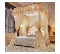 Vnook Dosel de Cortinas de Cama con Dosel for Dormitorio, mosquitera de Encaje Bordado con Soporte de Metal for decoración de Dormitorio(Orange,180x200cm)