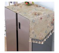 Vnook Funda Protectora for refrigerador de una o Dos Puertas, con borlas, Gruesa, for el hogar, lavandería, Cocina, electrodomésticos, a Prueba de Polvo(Beige,65x170cm)
