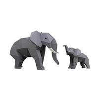 Vnook Kit de modelo de papel 3D de elefante madre y cría - Escultura de origami de animales del bosque for decoración de escritorio, proyecto de arte manual for adultos y adolescentes