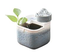 Vnook Paisaje de Agua circulante, Fuente de Mesa de cerámica, Adornos de Agua circulante, Puedes criar Peces, for el Dormitorio del hogar, Sala de Estar(Blue)