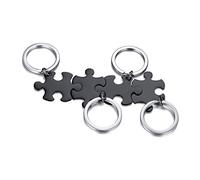 VNOX 2/3/4/5/6 Pcs Personalizar Amistad Personalizada/Amor Familia Rompecabezas Pareja Collares Pendientes/Llaveros/Pulseras para Lover Friend BFF,Joyas de Acero Inoxidable,Grabado Gratuito