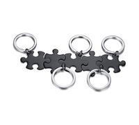 VNOX 2/3/4/5/6 Pcs Personalizar Amistad Personalizada/Amor Familia Rompecabezas Pareja Collares Pendientes/Llaveros/Pulseras para Lover Friend BFF,Joyas de Acero Inoxidable,Grabado Gratuito