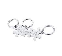 VNOX 2/3/4/5/6 Pcs Personalizar Amistad Personalizada/Amor Familia Rompecabezas Pareja Collares Pendientes/Llaveros/Pulseras para Lover Friend BFF,Joyas de Acero Inoxidable,Grabado Gratuito