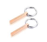 VNOX 2PCS Personalizado Parejas BFF Hermanos Hermanas Familia Socia Llaveros 4Lados Nombre 3D Accesorios de Equipaje/Bolso de Llavero de Barra Cuboide Vertical, Grabado Gratuito